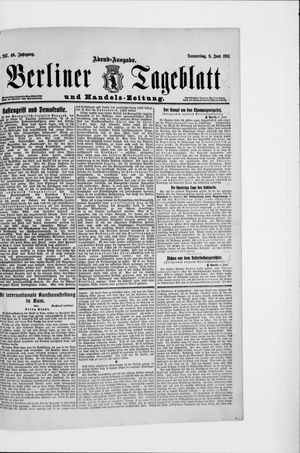 Berliner Tageblatt und Handels-Zeitung vom 08.06.1911