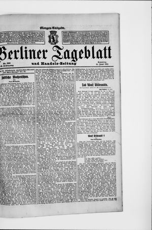 Berliner Tageblatt und Handels-Zeitung on Jun 11, 1911