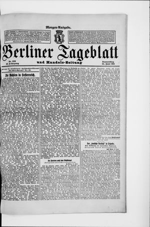 Berliner Tageblatt und Handels-Zeitung vom 15.06.1911