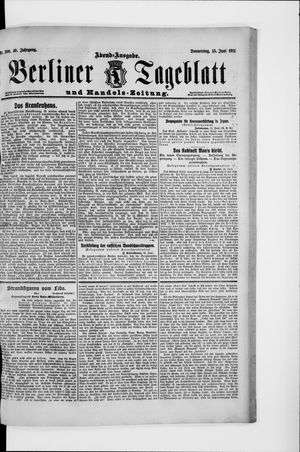 Berliner Tageblatt und Handels-Zeitung vom 15.06.1911
