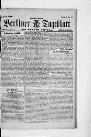 Berliner Tageblatt und Handels-Zeitung vom 16.06.1911