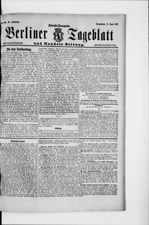 Berliner Tageblatt und Handels-Zeitung vom 17.06.1911