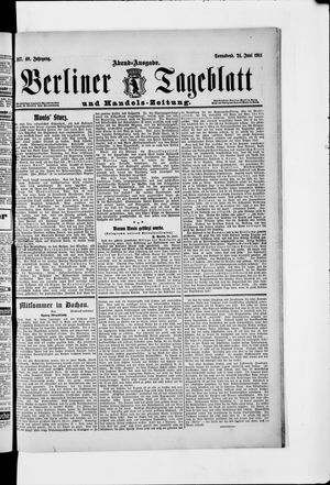 Berliner Tageblatt und Handels-Zeitung on Jun 24, 1911