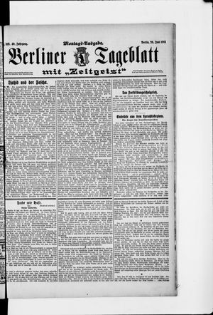 Berliner Tageblatt und Handels-Zeitung vom 26.06.1911