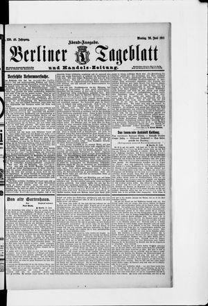 Berliner Tageblatt und Handels-Zeitung vom 26.06.1911