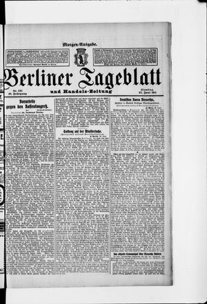 Berliner Tageblatt und Handels-Zeitung vom 27.06.1911