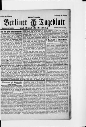 Berliner Tageblatt und Handels-Zeitung vom 29.06.1911