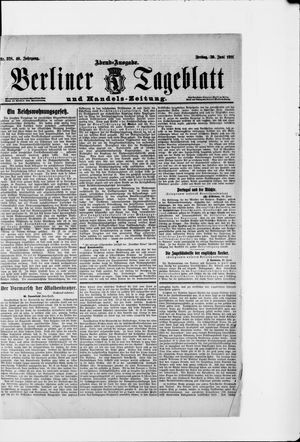Berliner Tageblatt und Handels-Zeitung vom 30.06.1911
