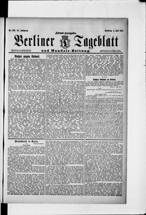 Berliner Tageblatt und Handels-Zeitung vom 04.07.1911