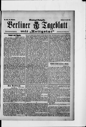 Berliner Tageblatt und Handels-Zeitung vom 10.07.1911