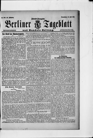Berliner Tageblatt und Handels-Zeitung vom 15.07.1911