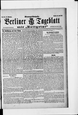Berliner Tageblatt und Handels-Zeitung vom 24.07.1911