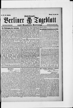 Berliner Tageblatt und Handels-Zeitung vom 24.07.1911