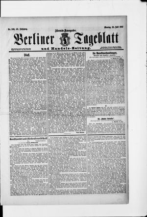 Berliner Tageblatt und Handels-Zeitung vom 31.07.1911