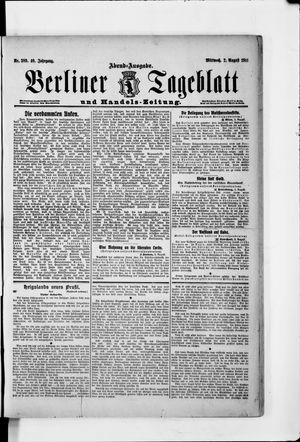 Berliner Tageblatt und Handels-Zeitung vom 02.08.1911