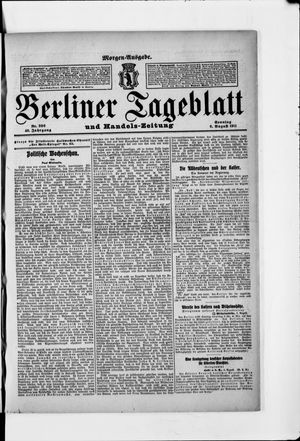 Berliner Tageblatt und Handels-Zeitung vom 06.08.1911
