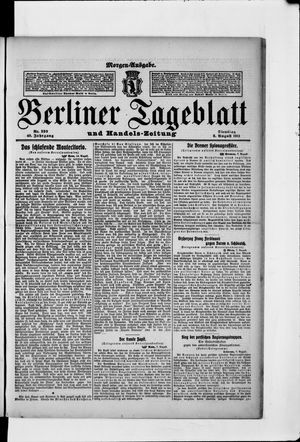 Berliner Tageblatt und Handels-Zeitung vom 08.08.1911