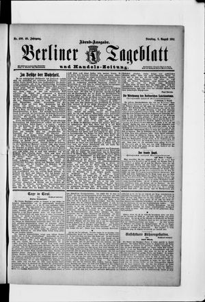 Berliner Tageblatt und Handels-Zeitung vom 08.08.1911