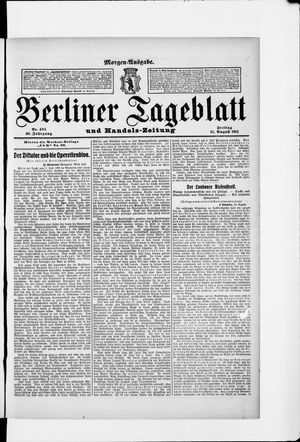 Berliner Tageblatt und Handels-Zeitung on Aug 11, 1911