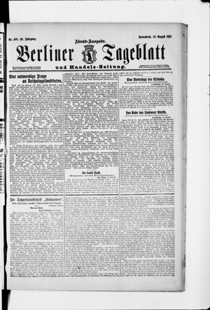 Berliner Tageblatt und Handels-Zeitung vom 12.08.1911