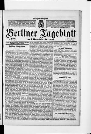 Berliner Tageblatt und Handels-Zeitung vom 13.08.1911