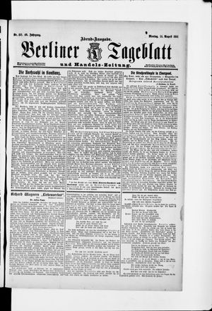 Berliner Tageblatt und Handels-Zeitung vom 14.08.1911