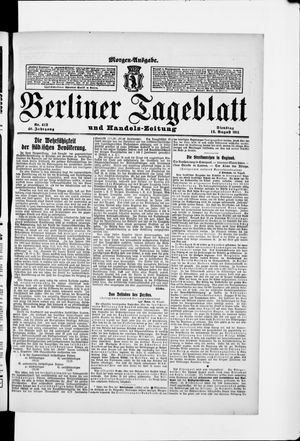 Berliner Tageblatt und Handels-Zeitung vom 15.08.1911