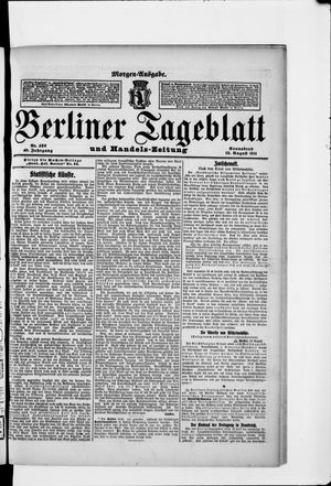 Berliner Tageblatt und Handels-Zeitung vom 19.08.1911