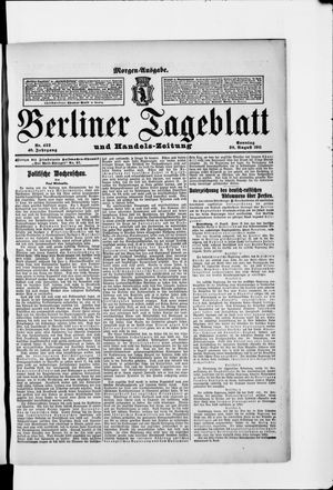 Berliner Tageblatt und Handels-Zeitung vom 20.08.1911