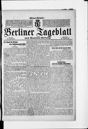 Berliner Tageblatt und Handels-Zeitung vom 22.08.1911