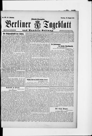 Berliner Tageblatt und Handels-Zeitung on Aug 22, 1911