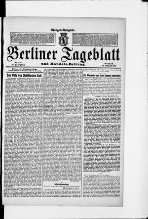 Berliner Tageblatt und Handels-Zeitung vom 23.08.1911