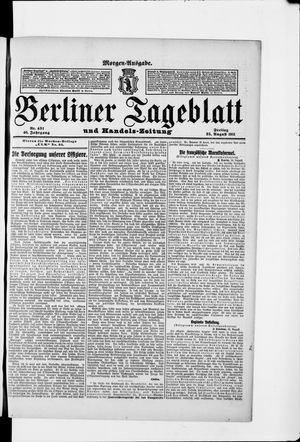 Berliner Tageblatt und Handels-Zeitung vom 25.08.1911
