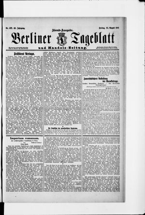 Berliner Tageblatt und Handels-Zeitung vom 25.08.1911