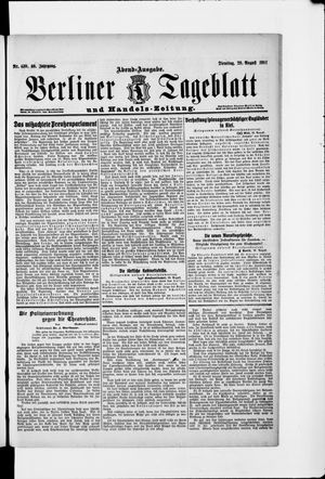 Berliner Tageblatt und Handels-Zeitung vom 29.08.1911