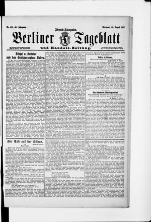 Berliner Tageblatt und Handels-Zeitung vom 30.08.1911