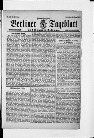 Berliner Tageblatt und Handels-Zeitung vom 31.08.1911