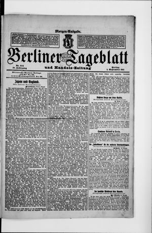 Berliner Tageblatt und Handels-Zeitung vom 01.09.1911