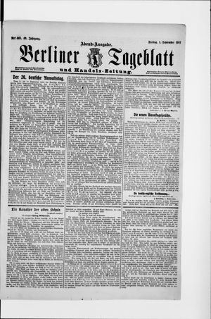 Berliner Tageblatt und Handels-Zeitung vom 01.09.1911
