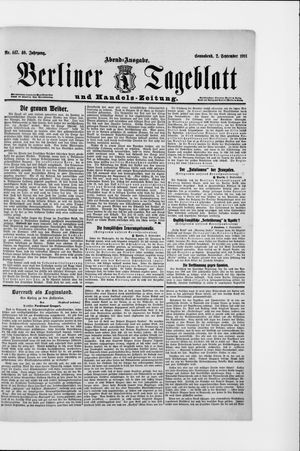 Berliner Tageblatt und Handels-Zeitung on Sep 2, 1911