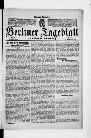 Berliner Tageblatt und Handels-Zeitung vom 05.09.1911