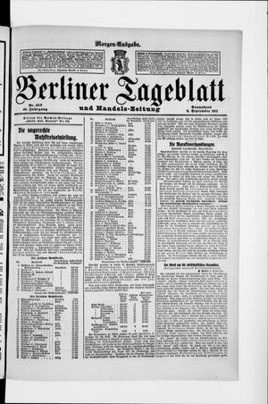 Berliner Tageblatt und Handels-Zeitung vom 09.09.1911