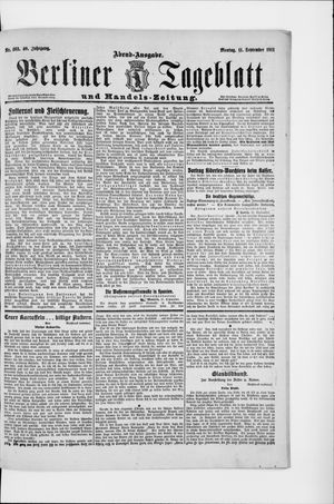 Berliner Tageblatt und Handels-Zeitung vom 11.09.1911