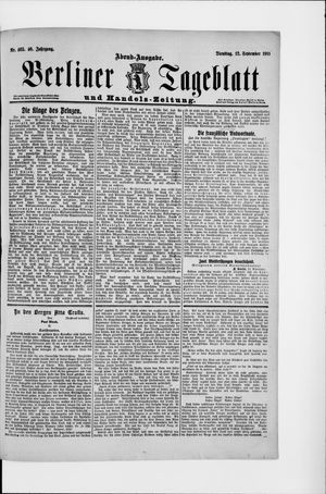 Berliner Tageblatt und Handels-Zeitung vom 12.09.1911