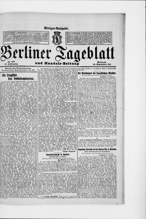 Berliner Tageblatt und Handels-Zeitung vom 13.09.1911