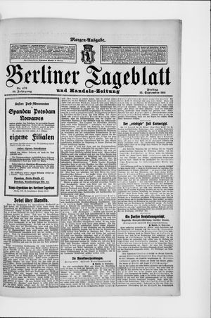 Berliner Tageblatt und Handels-Zeitung vom 15.09.1911