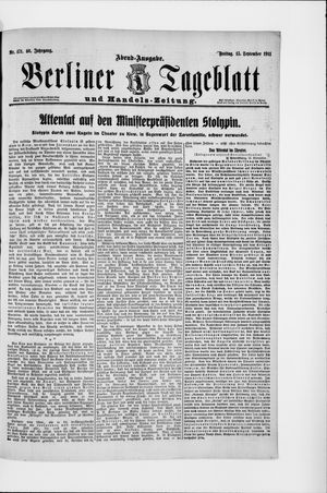 Berliner Tageblatt und Handels-Zeitung vom 15.09.1911