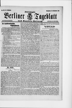Berliner Tageblatt und Handels-Zeitung vom 16.09.1911