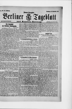 Berliner Tageblatt und Handels-Zeitung vom 19.09.1911
