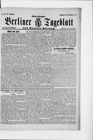 Berliner Tageblatt und Handels-Zeitung on Sep 23, 1911